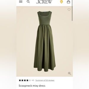 J. Crew Olive Green Maxi Scoopneck Dress